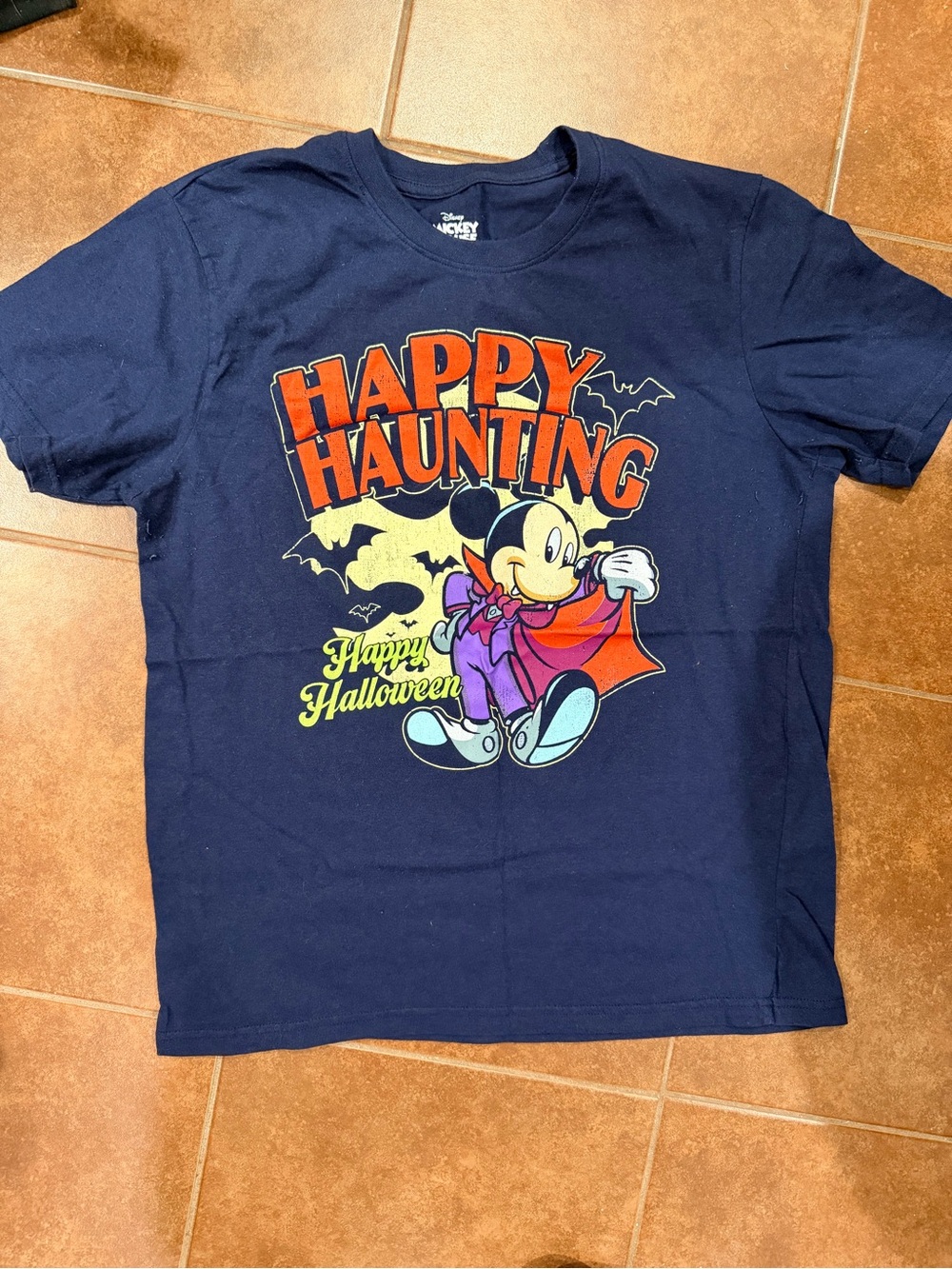Disney Navy 'Happy Haunting' Mickey Mouse Halloween Tee
